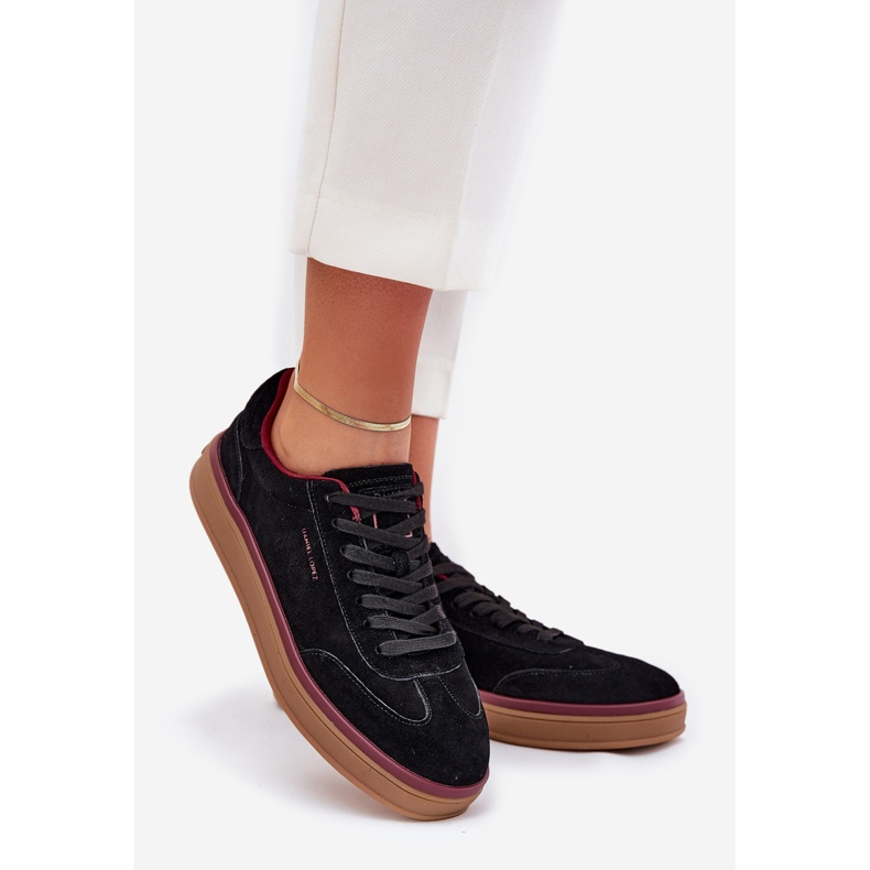 Camurça feminina tênis Big Star de Daniel Lopez SS2D4006 Black preto 1