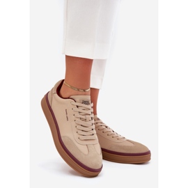 Tênis de couro feminino Big Star de Daniel Lopez SS2D4007 Beige bege 1