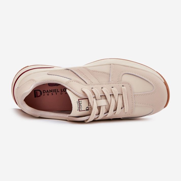 Sapatos de couro feminino tênis Big Star de Daniel Lopez SS2D4043 Beige bege 2