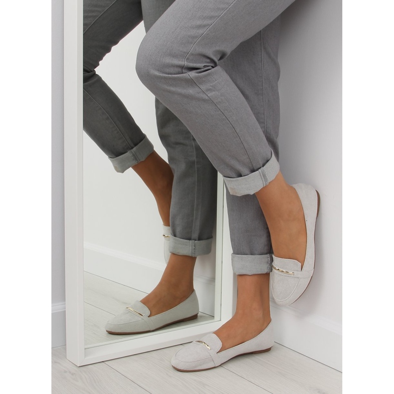 Mocassins femininos prateados 9988-121 Prata cinza 1