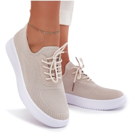 Seastar Material Sapatos esportivos deslizados na plataforma bege feminina 4