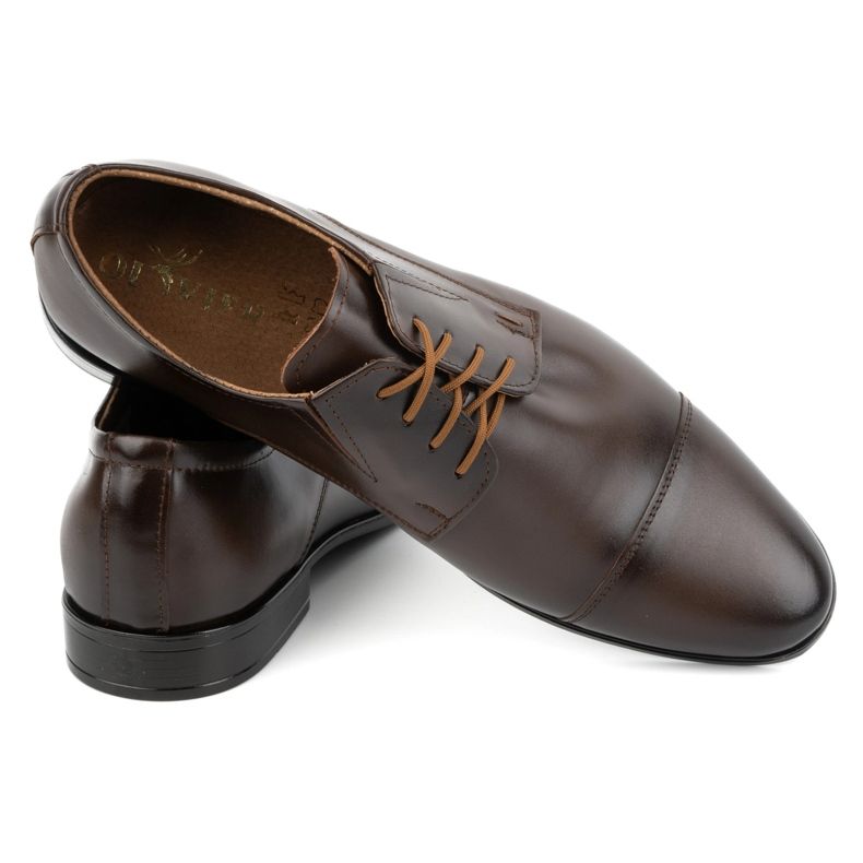Olivier Sapatos masculinos couro formal 288 marrom escuro 5