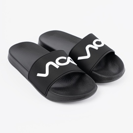 Shelvt Flip -flops pretos com a inscrição 1