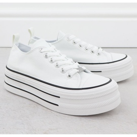 Sneakers baixos na plataforma White News 9156 branco 2