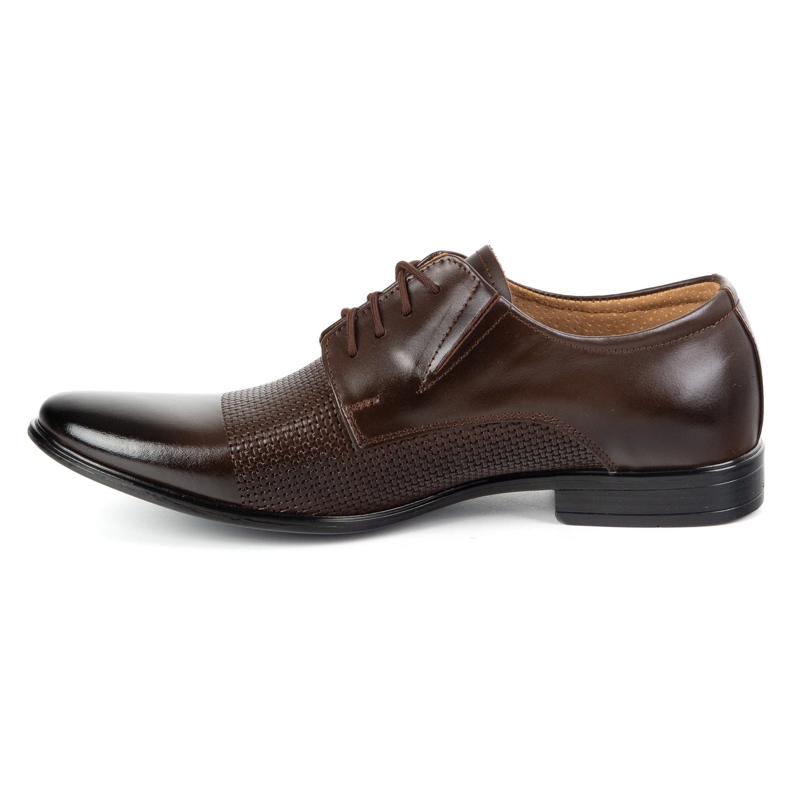 Olivier Sapatos de couro elegantes masculinos 302t3 marrom escuro castanho 1