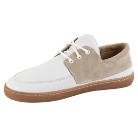 Mocassins femininos com renda descalça -up -up wasak 0797w calçado de couro polonês branco 1