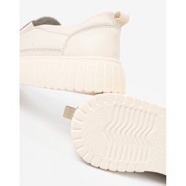 Sergio Leone Sapatos de couro na plataforma bege 1