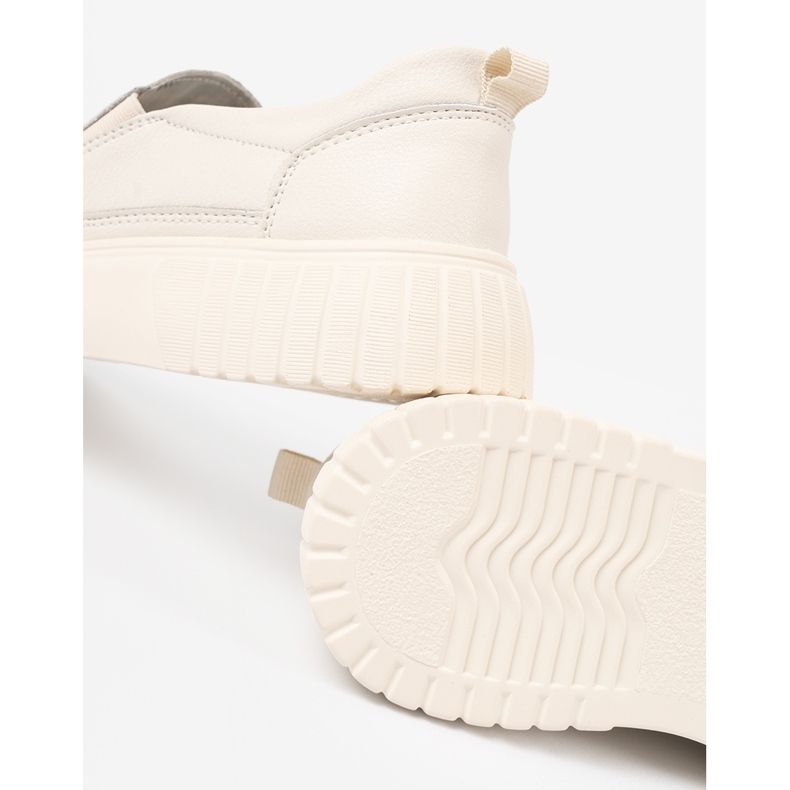 Sergio Leone Sapatos de couro na plataforma bege 1