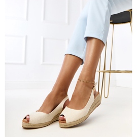 Sandálias bege alpargalhes na cunha Nevarez 2