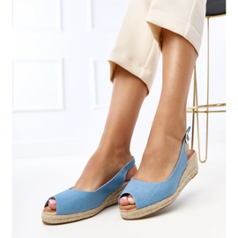 Sandálias de alpargelo azul na cunha de Nevarz 2