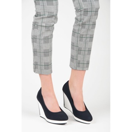 Vices bombas de cunha azul marinho 2