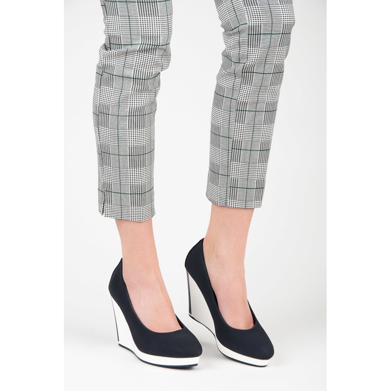 Vices bombas de cunha azul marinho 2