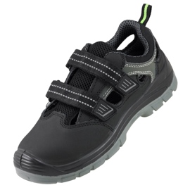 Sandálias de trabalho com velcro com um elevador de metal urgente 352/s1 preto 1