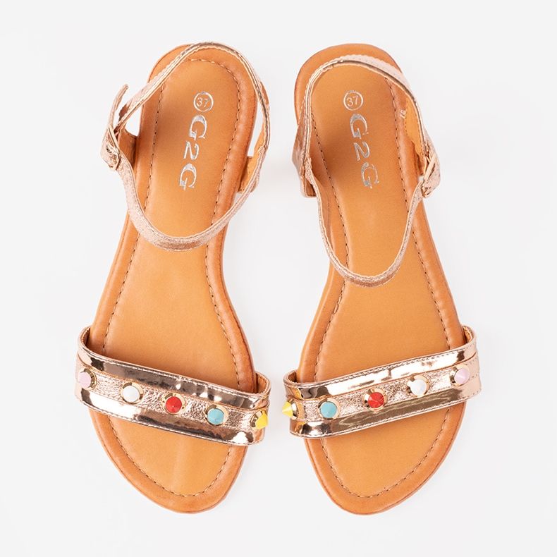 Shelvt Sandálias de ouro rosa femininas 2