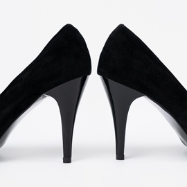 Shelvt Bombas pretas do dedo do pé aberto preto 2