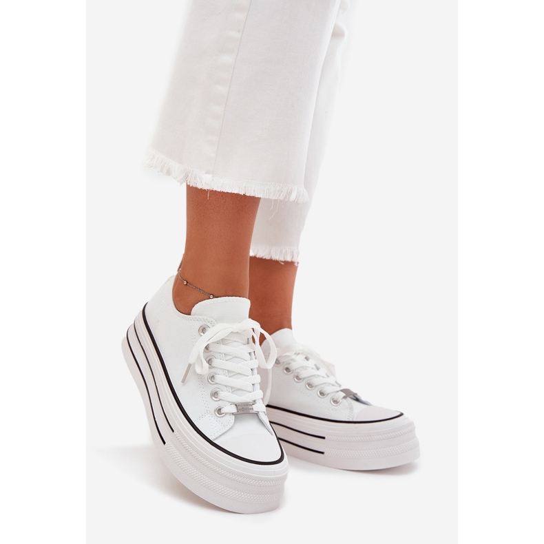 Boto Tênis femininos na enorme plataforma White Marinae branco 1