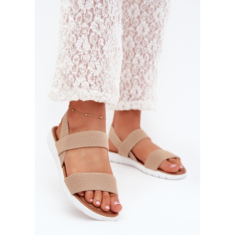 Boto Sandálias femininas clássicas chateadas bege felira 2