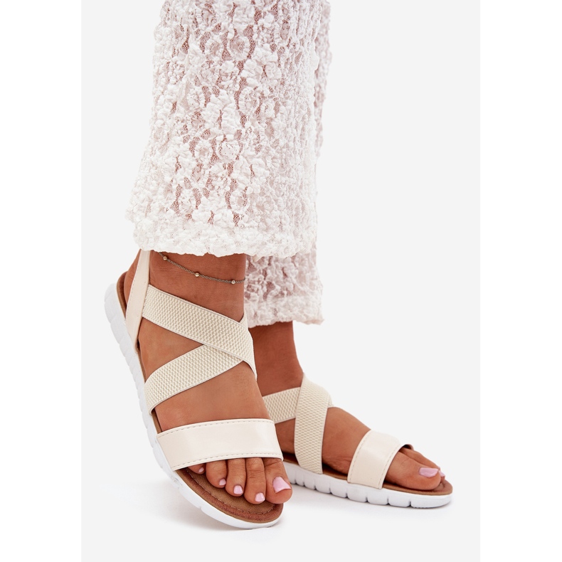 Boto Sandálias femininas clássicas escorregavam bege norina 1