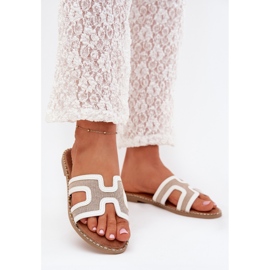 Boto Flip -flops de Vereya, femininos de grama plana branco 2
