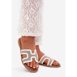 Boto Flip -flops de Vereya, femininos de grama plana branco 1