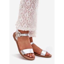 Boto Sandálias de salto liso Eco Leather Silver Kivara prata 1