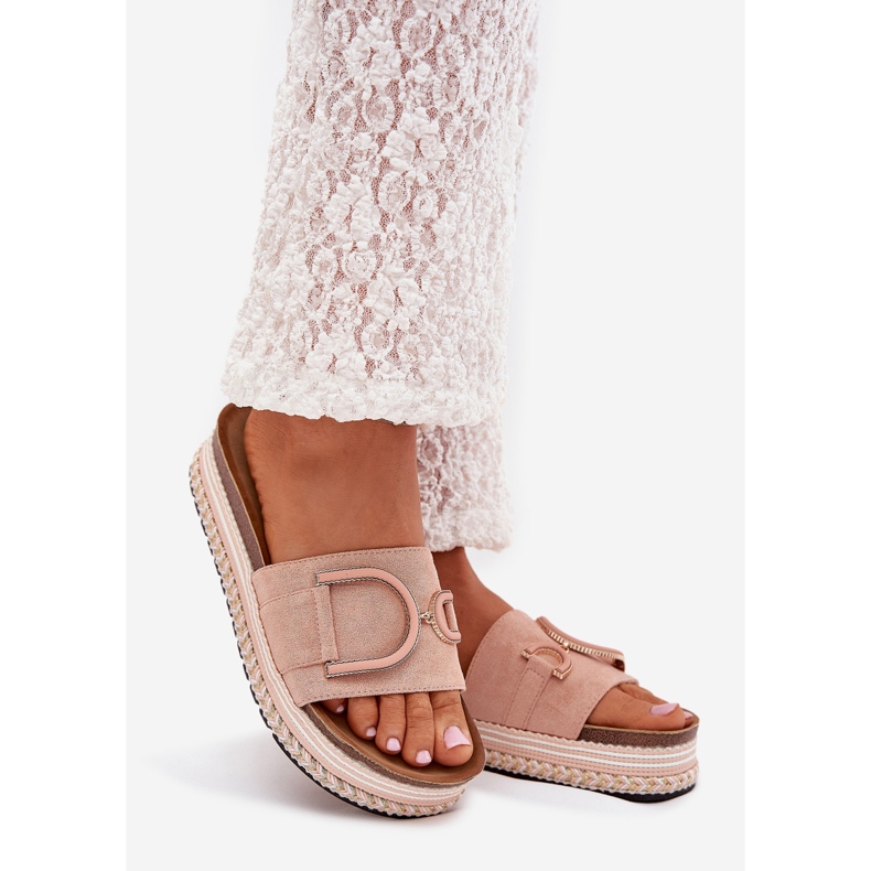 Boto Flip Flip Flip na plataforma com um ornamento Pink Daphira rosa 1