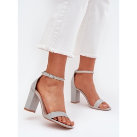 Boto Sandálias femininas brilhantes no posto de prata Kavina 2