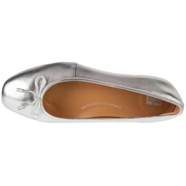 Bailarinas femininas fitflop delicato arco macio de bailarina mole ih2-011 metálico com um arco prata 3