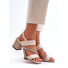 S.Barski Sandálias elegantes femininas no post bege d &amp; a mr38-549 3