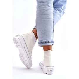 Tênis femininos na Big Star LL274156 Plataforma branca branco 3