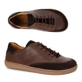 Olivier Polonês Sapatos Barefoot Men Leather Brown Reno castanho 1