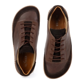 Olivier Polonês Sapatos Barefoot Men Leather Brown Reno marrom 2