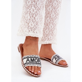 Boto Flipes femininos de grama plana com Avelina Avelina Decoration branco 2