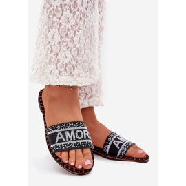 Boto Flipes femininos de grama plana com Avelina Avelina Decoration preto 1