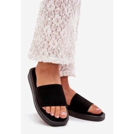 Boto Flipers femininos na plataforma com camurça Eco Black Jorina preto 1