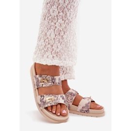 Boto Os chinelos de mulheres padronizados na plataforma bege sorina 1