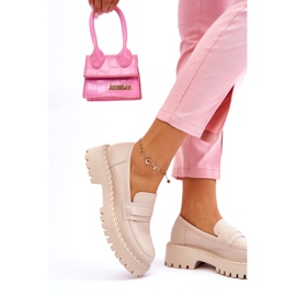 Big Star feminino ll274457 Mocassins de couro bege 2