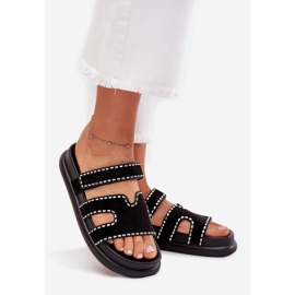 Boto Flip Flip feminino com decoração na plataforma Black Dlyna preto 1