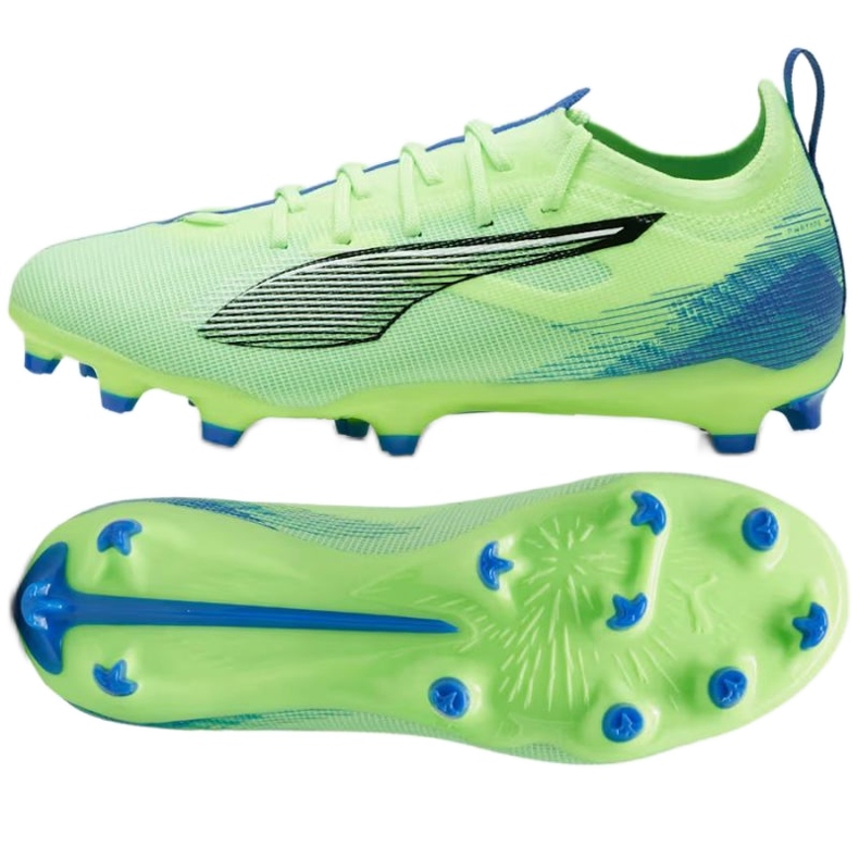 Puma Ultra 5 Pro FG/AG JR 107693-03 Sapatos de futebol verde 1