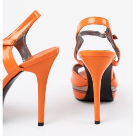 Shelvt Sandálias de laranja altas e com berros 1