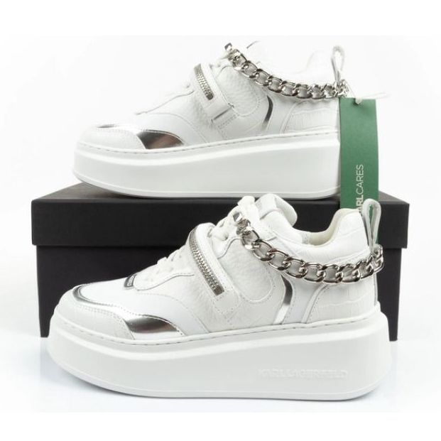 Sapatos esportivos femininos Karl Lagerfeld Anakapri KL63543 01s branco 7