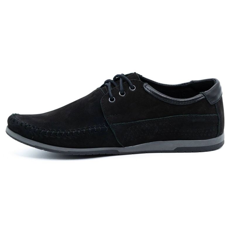 KOMODO Sapatos de couro de couro masculino 875 Nubuk preto 1