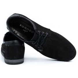 KOMODO Sapatos de couro de couro masculino 875 Nubuk preto 2