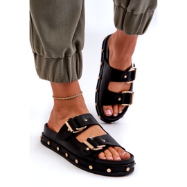 Chinelos femininos na plataforma Big Star NN274082 Black preto 3