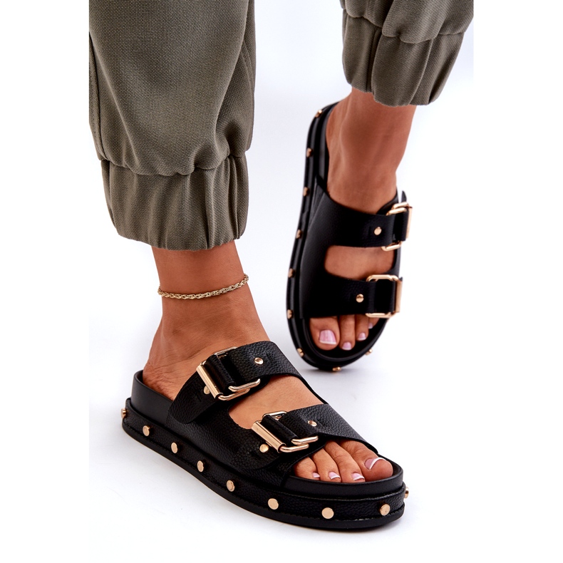 Chinelos femininos na plataforma Big Star NN274082 Black preto 3