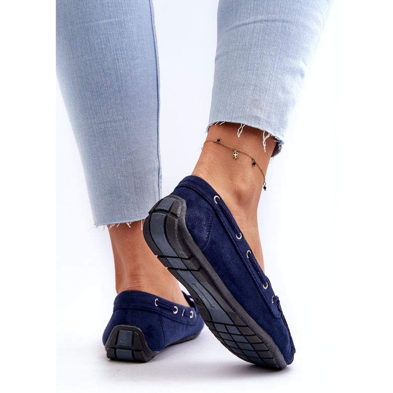 Mocassins azuis marinhos ecológicos femininos azul 7
