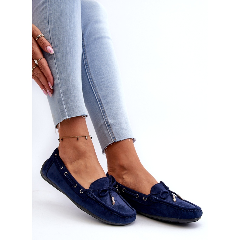 Mocassins azuis marinhos ecológicos femininos azul 1