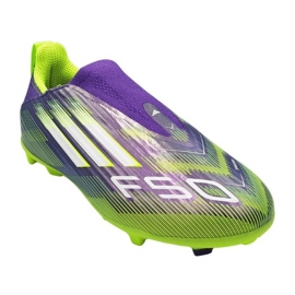 Adidas F50 League LL FG/MG JR JH7743 Sapatos de futebol roxo 2