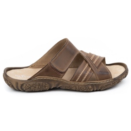 Olivier Flipers de couro masculinos 680mA marrom escuro 1