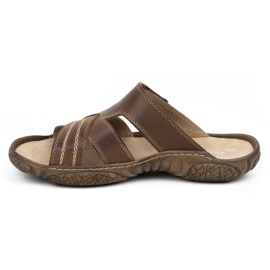 Olivier Flipers de couro masculinos 680mA marrom escuro castanho 2